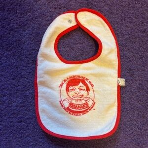 Rabbit skins - Redamak's New buffalo Hamburger baby bib